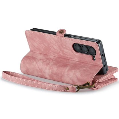 CASEME 008 Series for Samsung Galaxy Z Fold5 5G Case Stand Zipper Wallet Leather Phone Cover