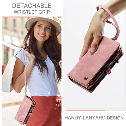 CASEME 008 Series for Samsung Galaxy Z Fold5 5G Case Stand Zipper Wallet Leather Phone Cover