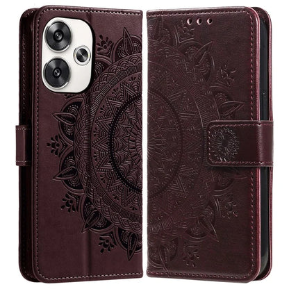 For Xiaomi Poco F6 5G / Redmi Turbo 3 5G Case Imprinted Totem PU Leather Phone Cover