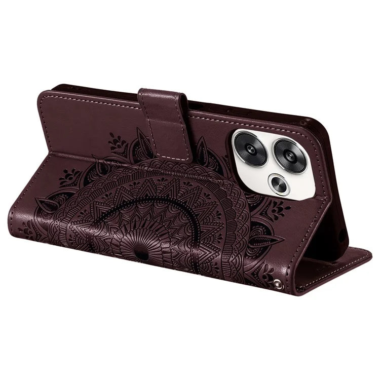 For Xiaomi Poco F6 5G / Redmi Turbo 3 5G Case Imprinted Totem PU Leather Phone Cover