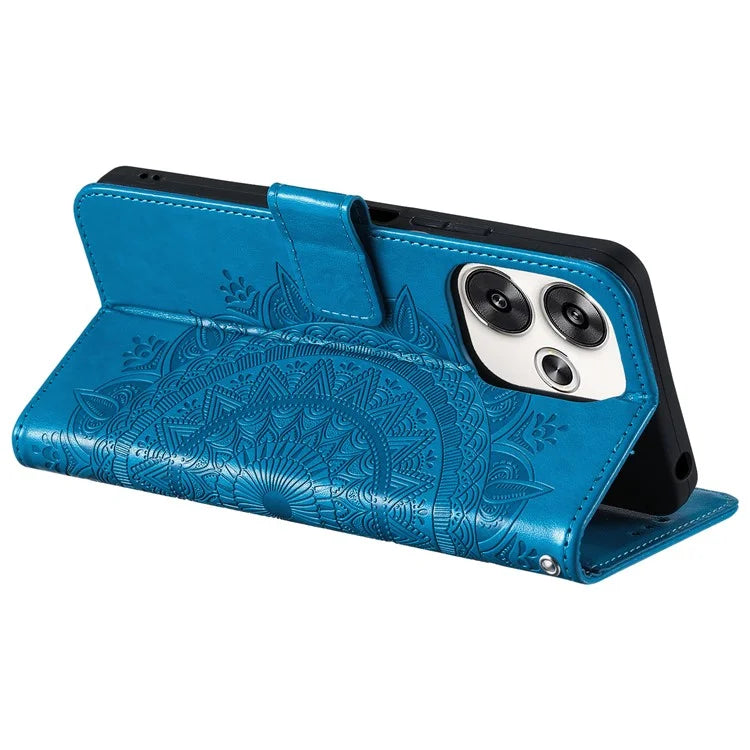 For Xiaomi Poco F6 5G / Redmi Turbo 3 5G Case Imprinted Totem PU Leather Phone Cover