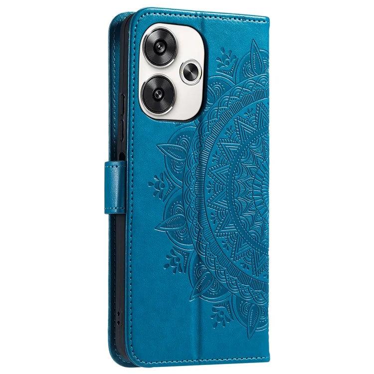 For Xiaomi Poco F6 5G / Redmi Turbo 3 5G Case Imprinted Totem PU Leather Phone Cover