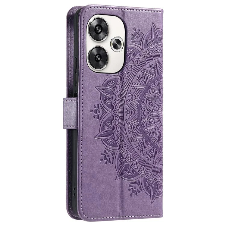 For Xiaomi Poco F6 5G / Redmi Turbo 3 5G Case Imprinted Totem PU Leather Phone Cover