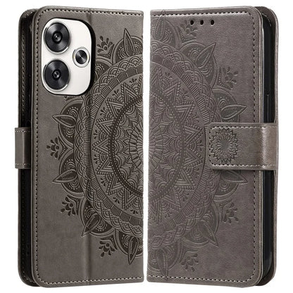 For Xiaomi Poco F6 5G / Redmi Turbo 3 5G Case Imprinted Totem PU Leather Phone Cover