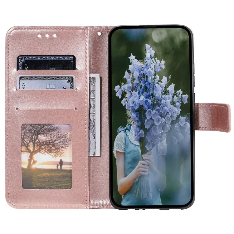For Xiaomi Poco F6 5G / Redmi Turbo 3 5G Case Imprinted Totem PU Leather Phone Cover Gold