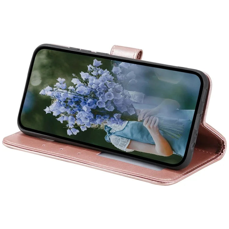 For Xiaomi Poco F6 5G / Redmi Turbo 3 5G Case Imprinted Totem PU Leather Phone Cover Gold