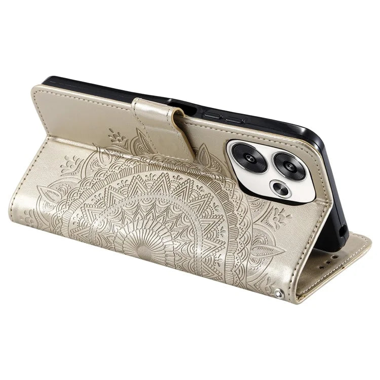 For Xiaomi Poco F6 5G / Redmi Turbo 3 5G Case Imprinted Totem PU Leather Phone Cover