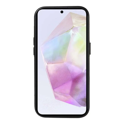 006 For Samsung Galaxy A35 5G Case Anti-Drop PU + TPU Phone Cover Card Slot Ring Kickstand