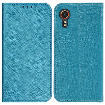 For Samsung Galaxy Xcover7 Stand Case Cross Texture Leather Flip Phone Cover