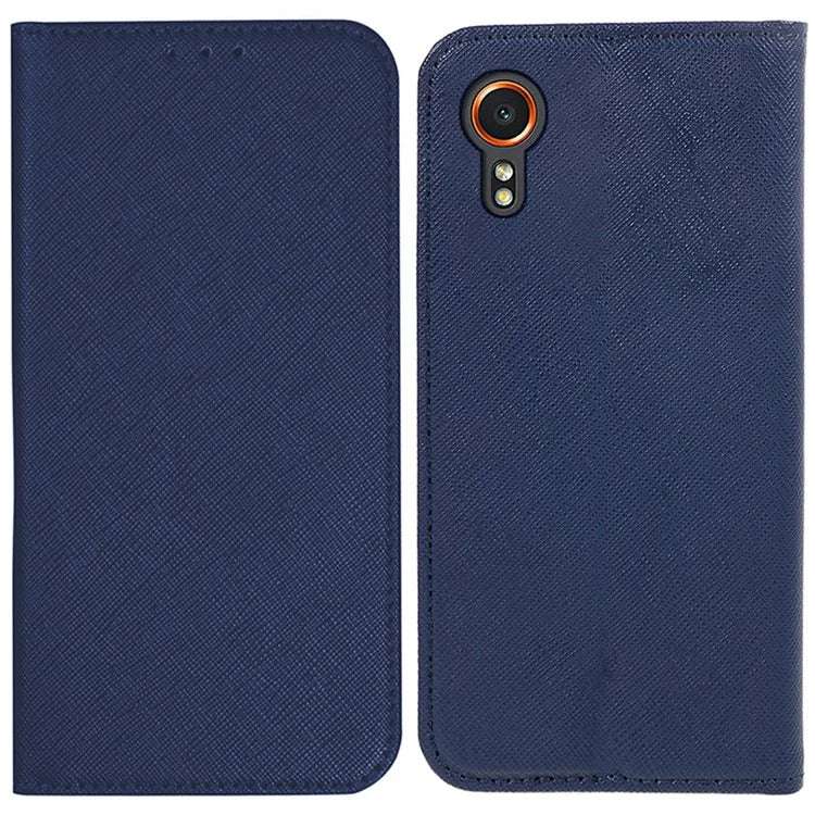 For Samsung Galaxy Xcover7 Stand Case Cross Texture Leather Flip Phone Cover