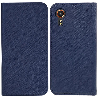 For Samsung Galaxy Xcover7 Stand Case Cross Texture Leather Flip Phone Cover