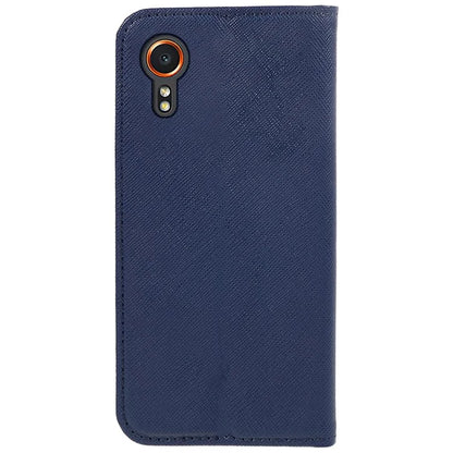 For Samsung Galaxy Xcover7 Stand Case Cross Texture Leather Flip Phone Cover