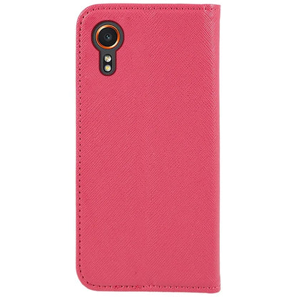 For Samsung Galaxy Xcover7 Stand Case Cross Texture Leather Flip Phone Cover