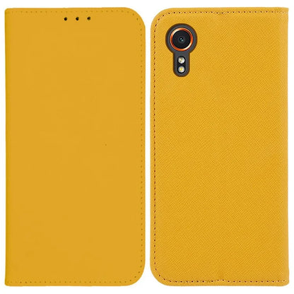 For Samsung Galaxy Xcover7 Stand Case Cross Texture Leather Flip Phone Cover