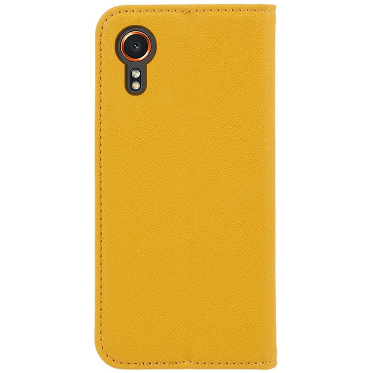 For Samsung Galaxy Xcover7 Stand Case Cross Texture Leather Flip Phone Cover