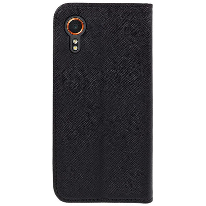 For Samsung Galaxy Xcover7 Stand Case Cross Texture Leather Flip Phone Cover