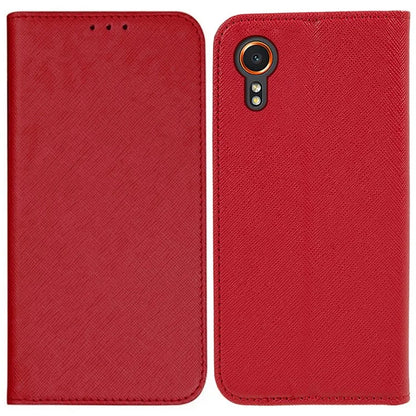 For Samsung Galaxy Xcover7 Stand Case Cross Texture Leather Flip Phone Cover