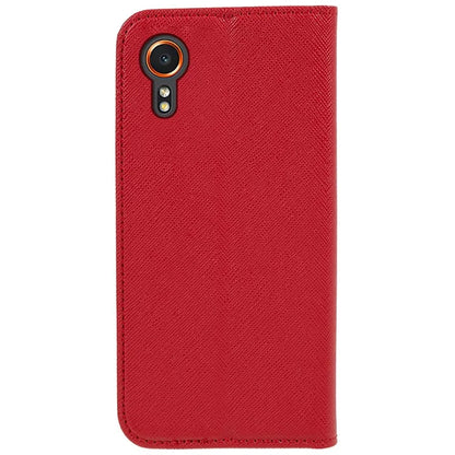 For Samsung Galaxy Xcover7 Stand Case Cross Texture Leather Flip Phone Cover