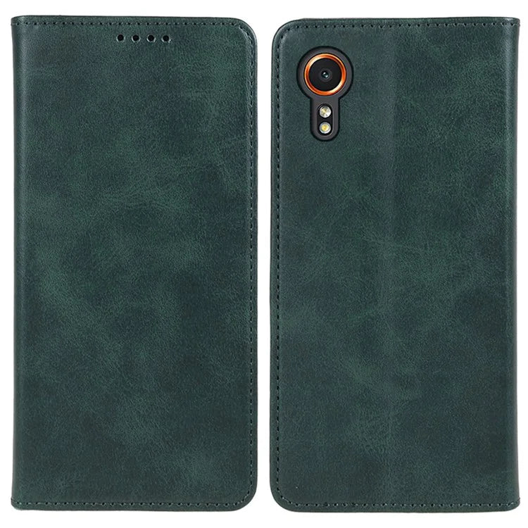 For Samsung Galaxy Xcover7 Case Stand Strong Magnetic Leather Phone Cover