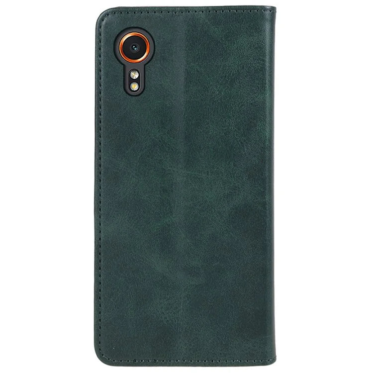 For Samsung Galaxy Xcover7 Case Stand Strong Magnetic Leather Phone Cover