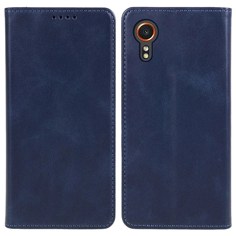 For Samsung Galaxy Xcover7 Case Stand Strong Magnetic Leather Phone Cover