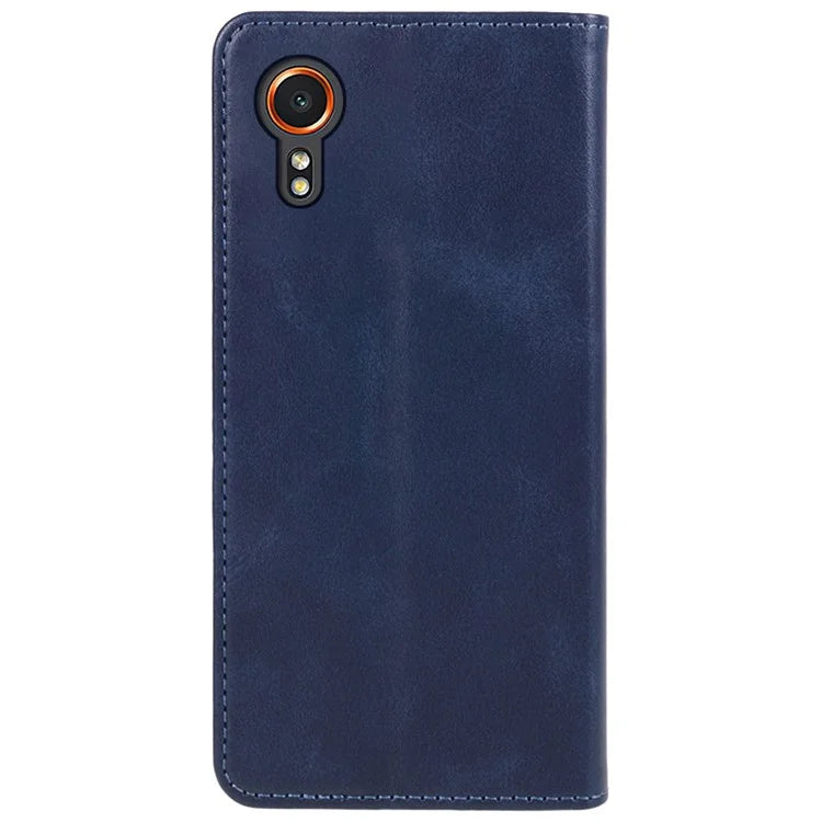 For Samsung Galaxy Xcover7 Case Stand Strong Magnetic Leather Phone Cover