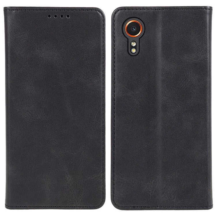For Samsung Galaxy Xcover7 Case Stand Strong Magnetic Leather Phone Cover