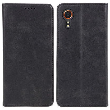 For Samsung Galaxy Xcover7 Case Stand Strong Magnetic Leather Phone Cover