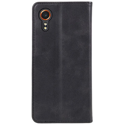 For Samsung Galaxy Xcover7 Case Stand Strong Magnetic Leather Phone Cover