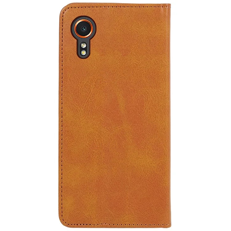 For Samsung Galaxy Xcover7 Case Stand Strong Magnetic Leather Phone Cover