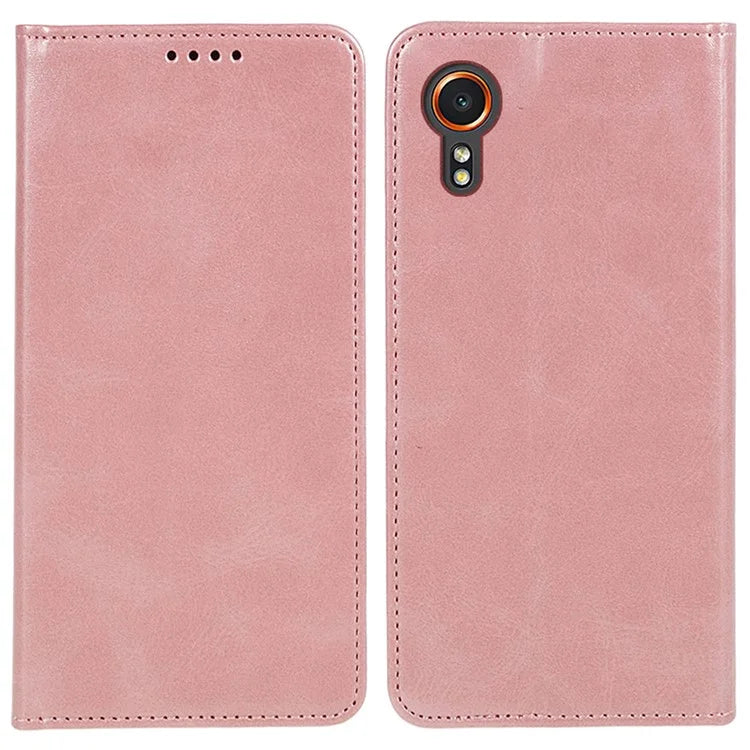For Samsung Galaxy Xcover7 Case Stand Strong Magnetic Leather Phone Cover