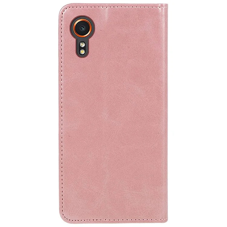 For Samsung Galaxy Xcover7 Case Stand Strong Magnetic Leather Phone Cover