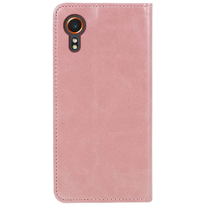 For Samsung Galaxy Xcover7 Case Stand Strong Magnetic Leather Phone Cover