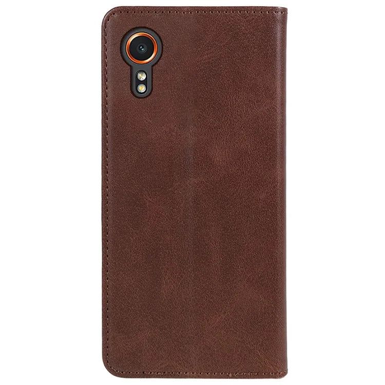 For Samsung Galaxy Xcover7 Case Stand Strong Magnetic Leather Phone Cover
