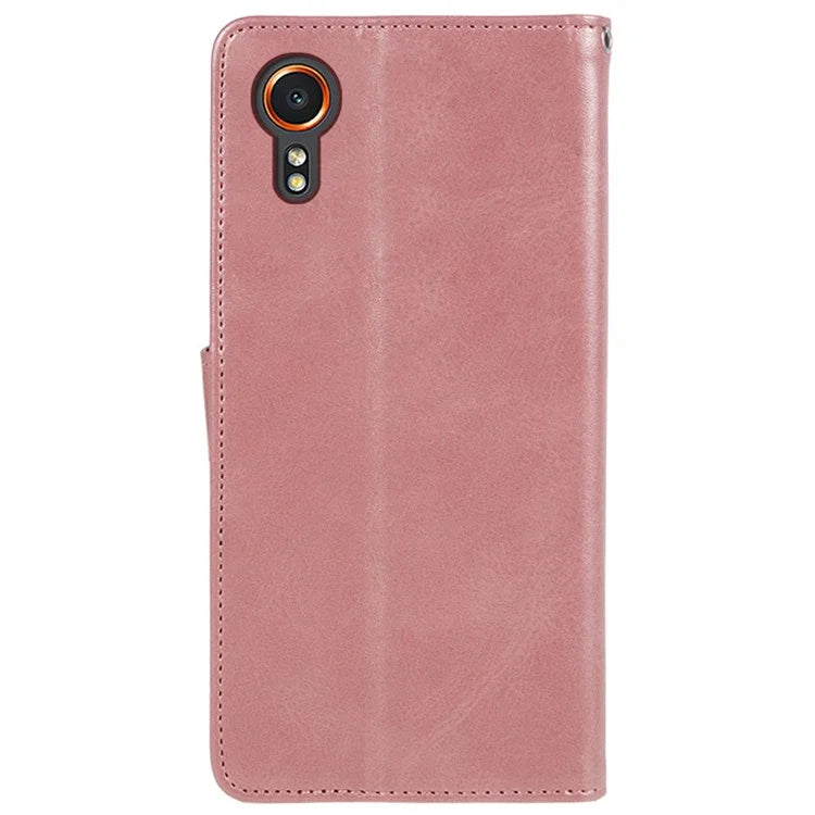For Samsung Galaxy Xcover7 Case Business Leather Phone Cover Calf Texture
