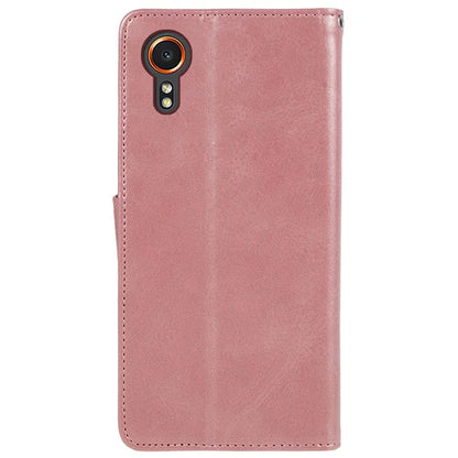 For Samsung Galaxy Xcover7 Case Business Leather Phone Cover Calf Texture