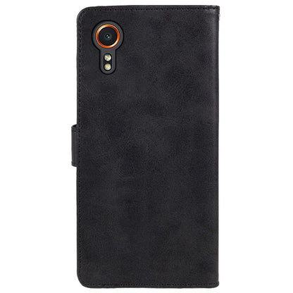 For Samsung Galaxy Xcover7 Case Business Leather Phone Cover Calf Texture