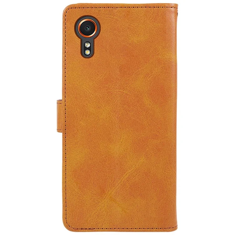 For Samsung Galaxy Xcover7 Case Business Leather Phone Cover Calf Texture