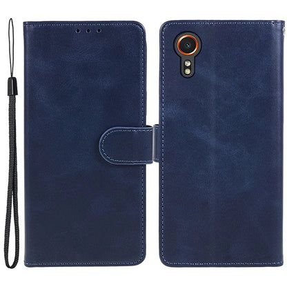 For Samsung Galaxy Xcover7 Case Business Leather Phone Cover Calf Texture