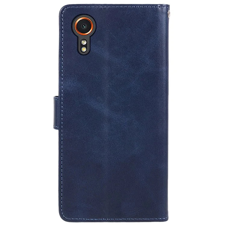 For Samsung Galaxy Xcover7 Case Business Leather Phone Cover Calf Texture