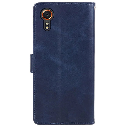 For Samsung Galaxy Xcover7 Case Business Leather Phone Cover Calf Texture