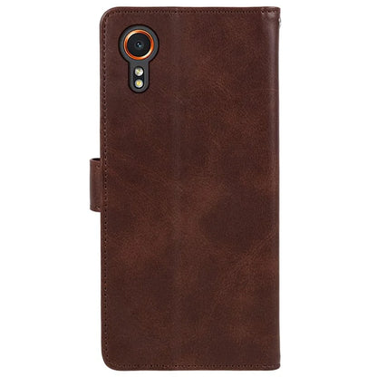 For Samsung Galaxy Xcover7 Case Business Leather Phone Cover Calf Texture