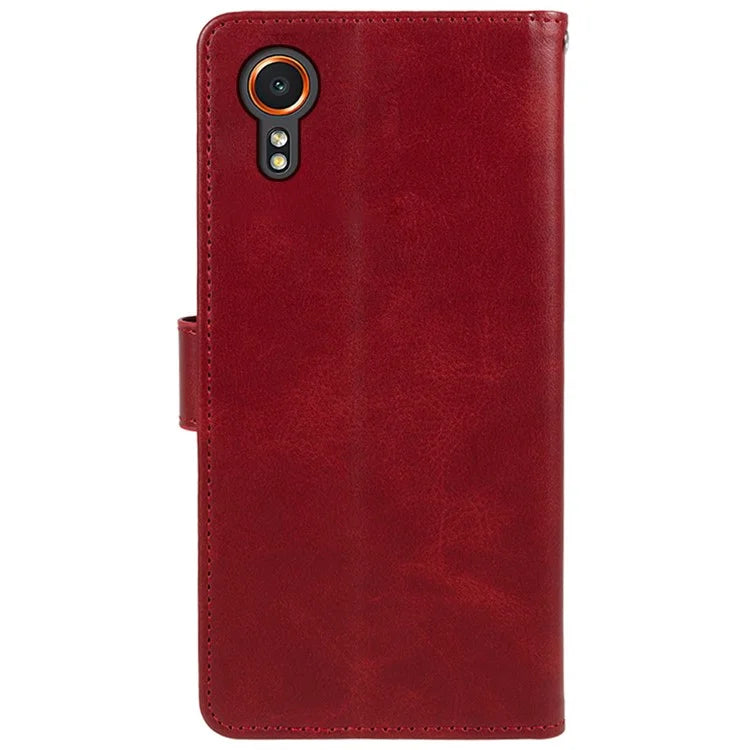 For Samsung Galaxy Xcover7 Case Business Leather Phone Cover Calf Texture