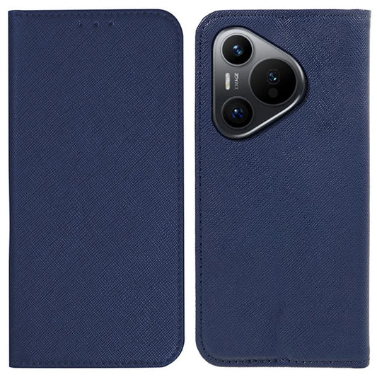 For Huawei Pura 70 Case Cross Texture Leather Flip Phone Cover Magnetic Absorption