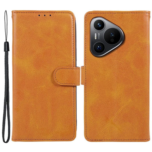 For Huawei Pura 70 Stand Case Calf Texture Leather Phone Cover with Wallet