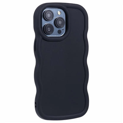 XL Series For iPhone 14 Pro Max Case Solid Color Phone TPU Cover Wavy Edge