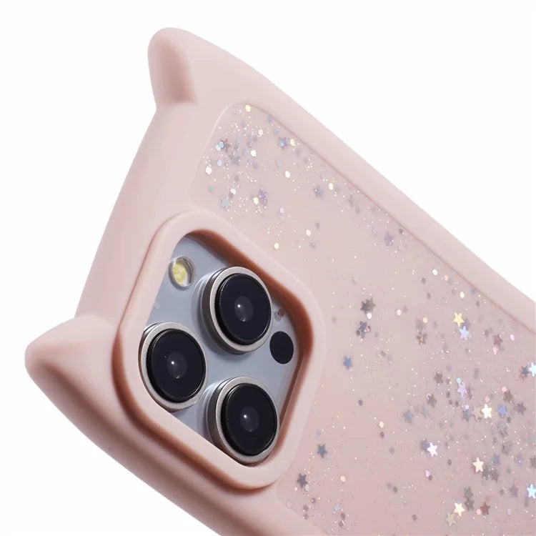 JTW Series For iPhone 12 / 12 Pro Case Epoxy TPU Phone Cover Cute Cat Ear Design