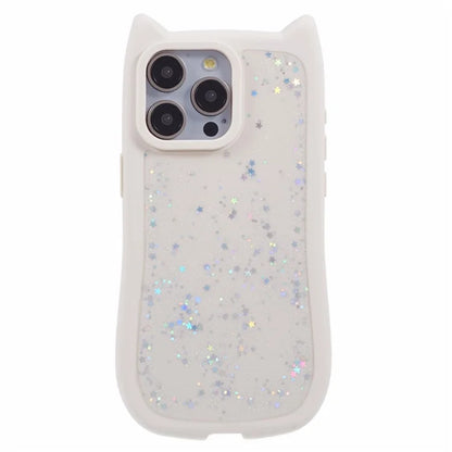 JTW Series For iPhone 12 / 12 Pro Case Epoxy TPU Phone Cover Cute Cat Ear Design