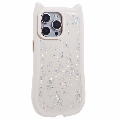 JTW Series For iPhone 12 / 12 Pro Case Epoxy TPU Phone Cover Cute Cat Ear Design