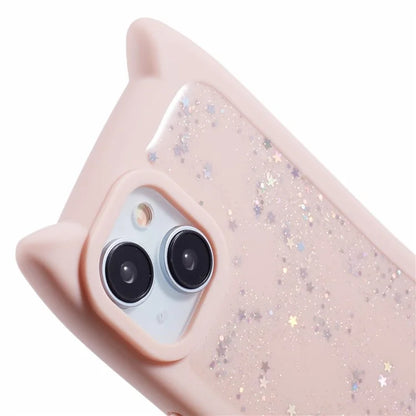 JTW Series For iPhone 13 Case Cat Ear Soft TPU Phone Cover Sparkle Sequins Epoxy